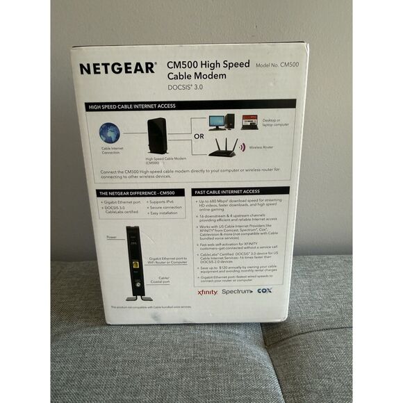 NETGEAR CM500V High Speed Cable Modem 680Mbps DOCSIS 3.0 Voice New - Picture 3 of 7